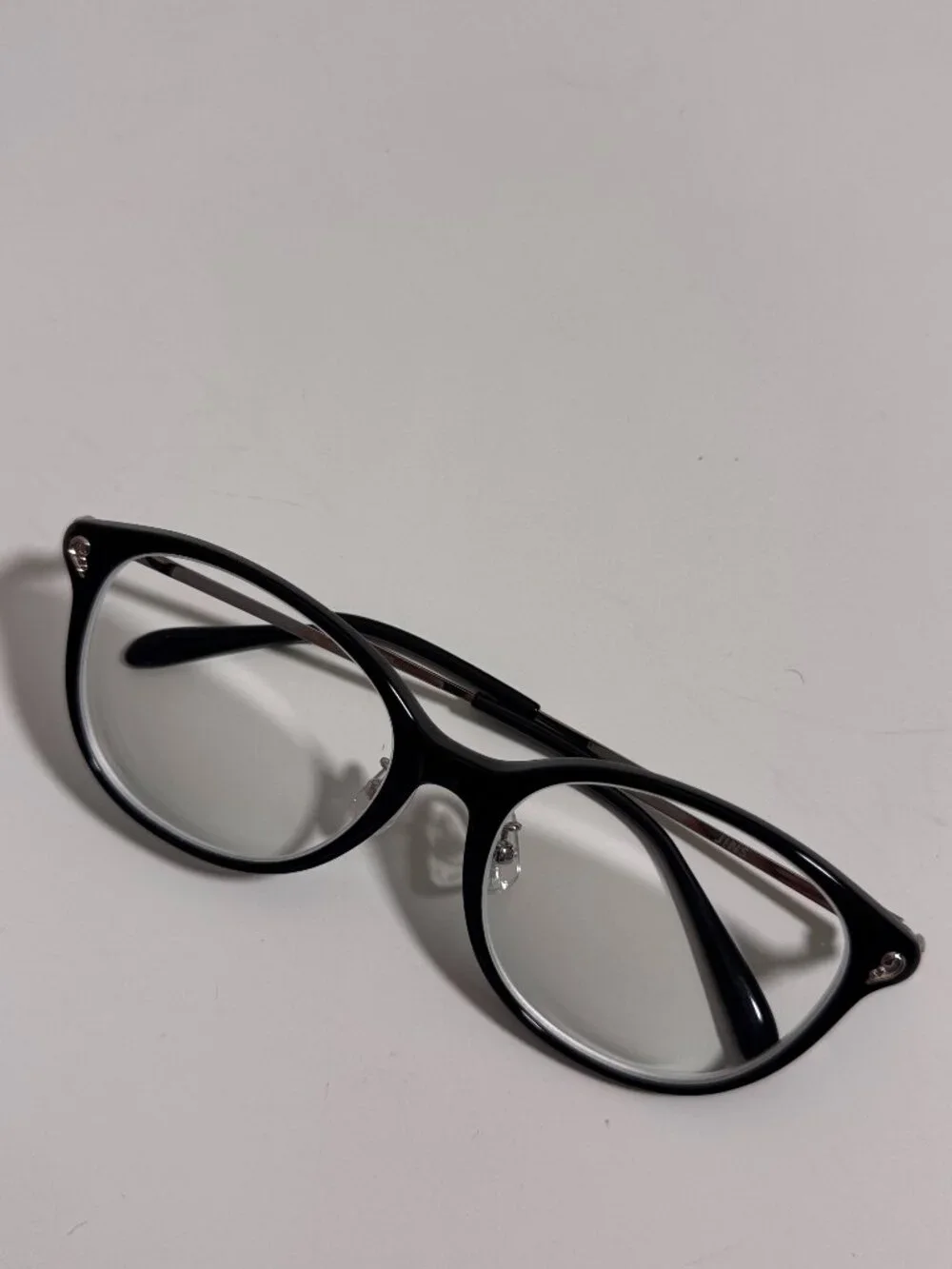 New Black Oval Eyeglasses Frame Only – Demo Lenses Removed, Add Your Own Rx Lens